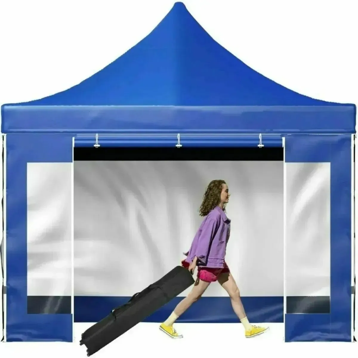 Gazebo Pop-Up Canopy 10x10 FT – Blue Outdoor Tent - Image 1