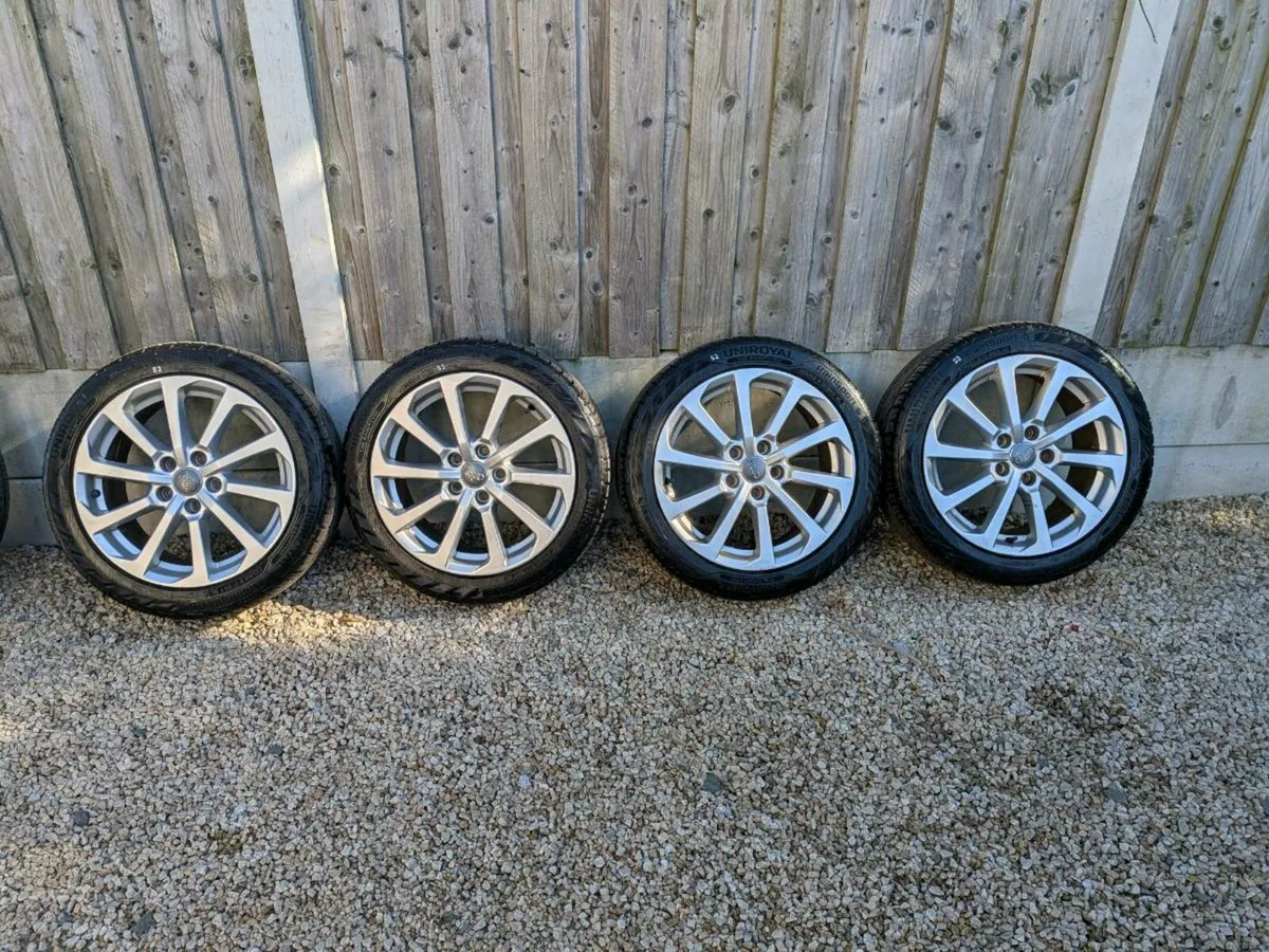 Lot 52 Audi A3 Genuine 17” Alloys + Uniroyal RainS - Image 1