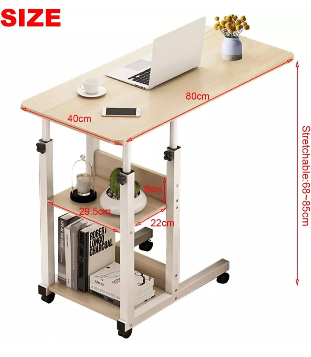 NEW Height Adjustable Overbed Table Over Bed Desk - Image 2
