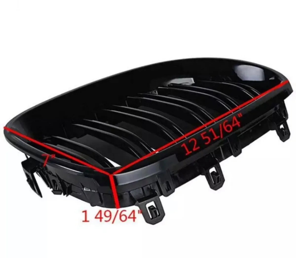 Black Gloss Kidney Grilles for BMW e60/e61 2003-10 - Image 4