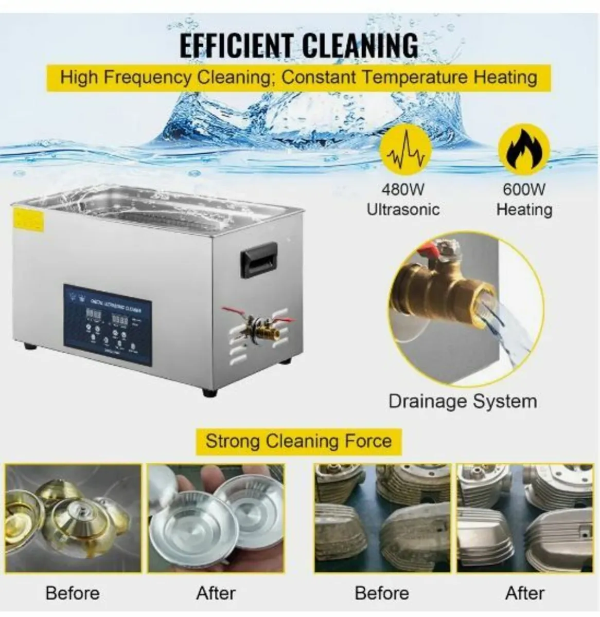 Dual Frequency 22L Ultrasonic Cleaner - Image 4