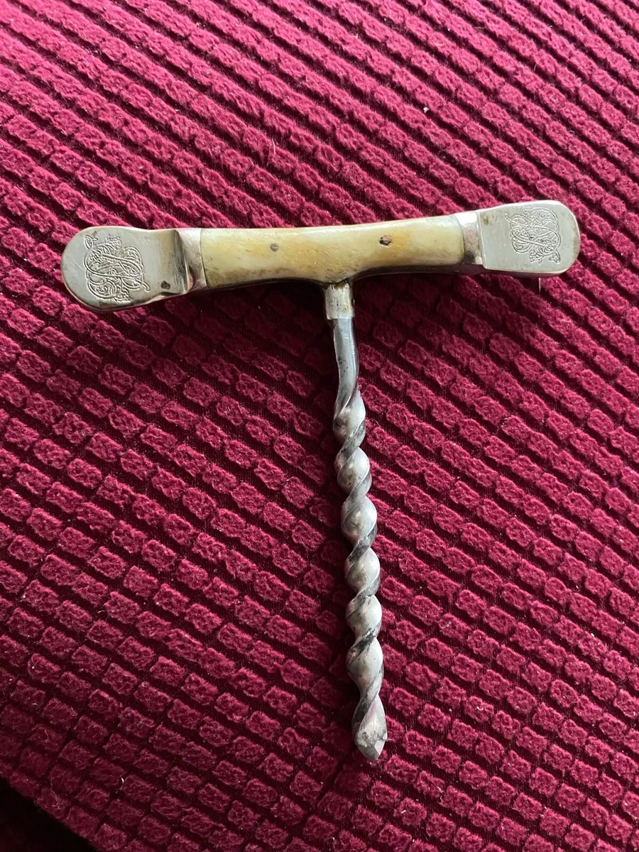 Antique Metal & Bone Corkscrew - Image 1