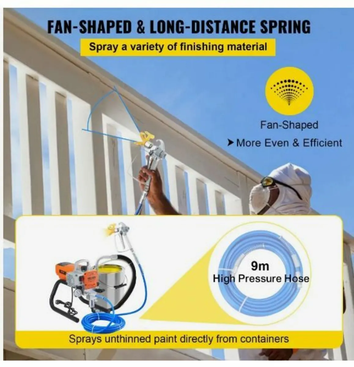 Pro Airless Wall Paint Sprayer, 1800W - Image 2