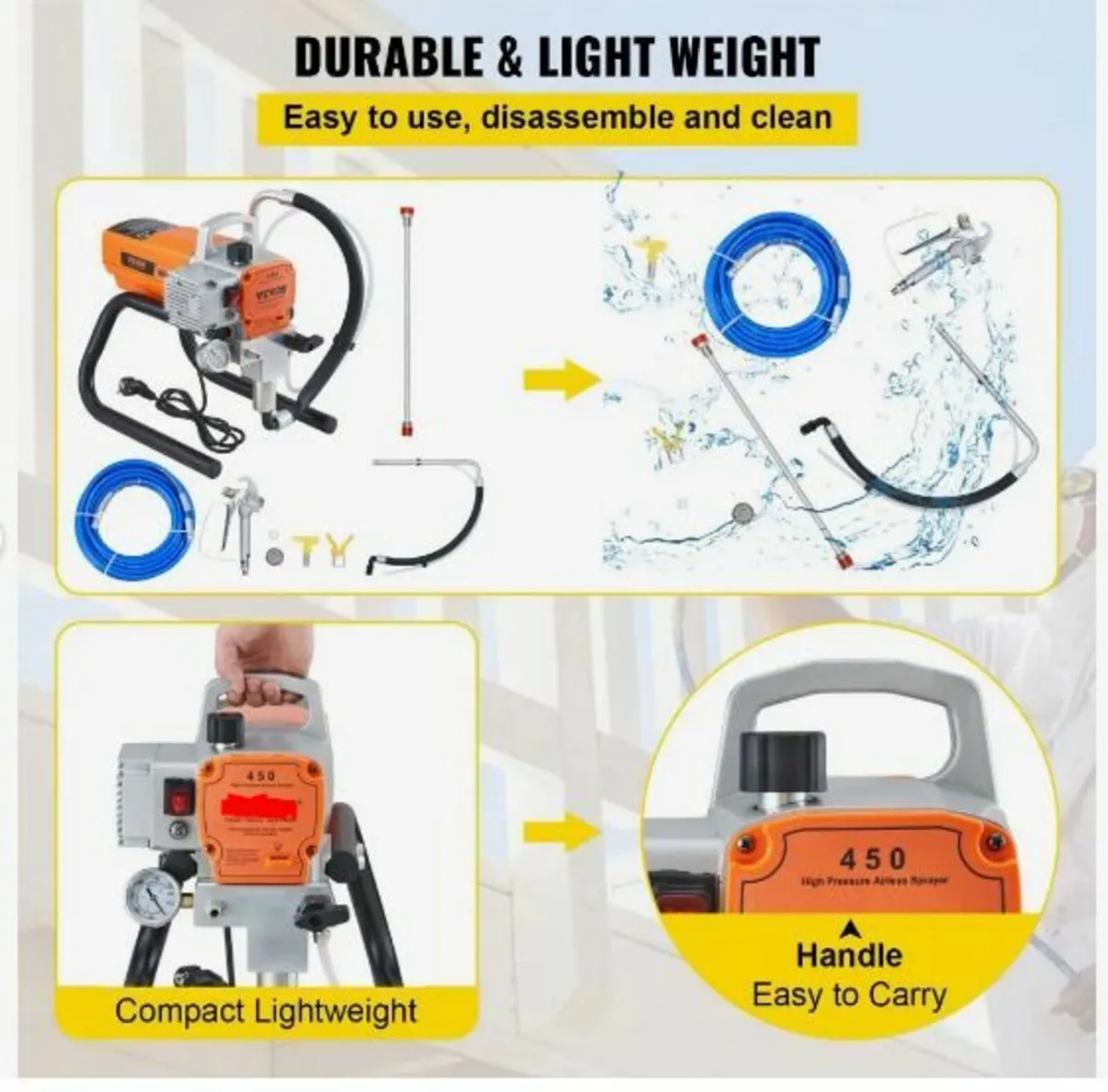 Pro Airless Wall Paint Sprayer, 1800W - Image 4
