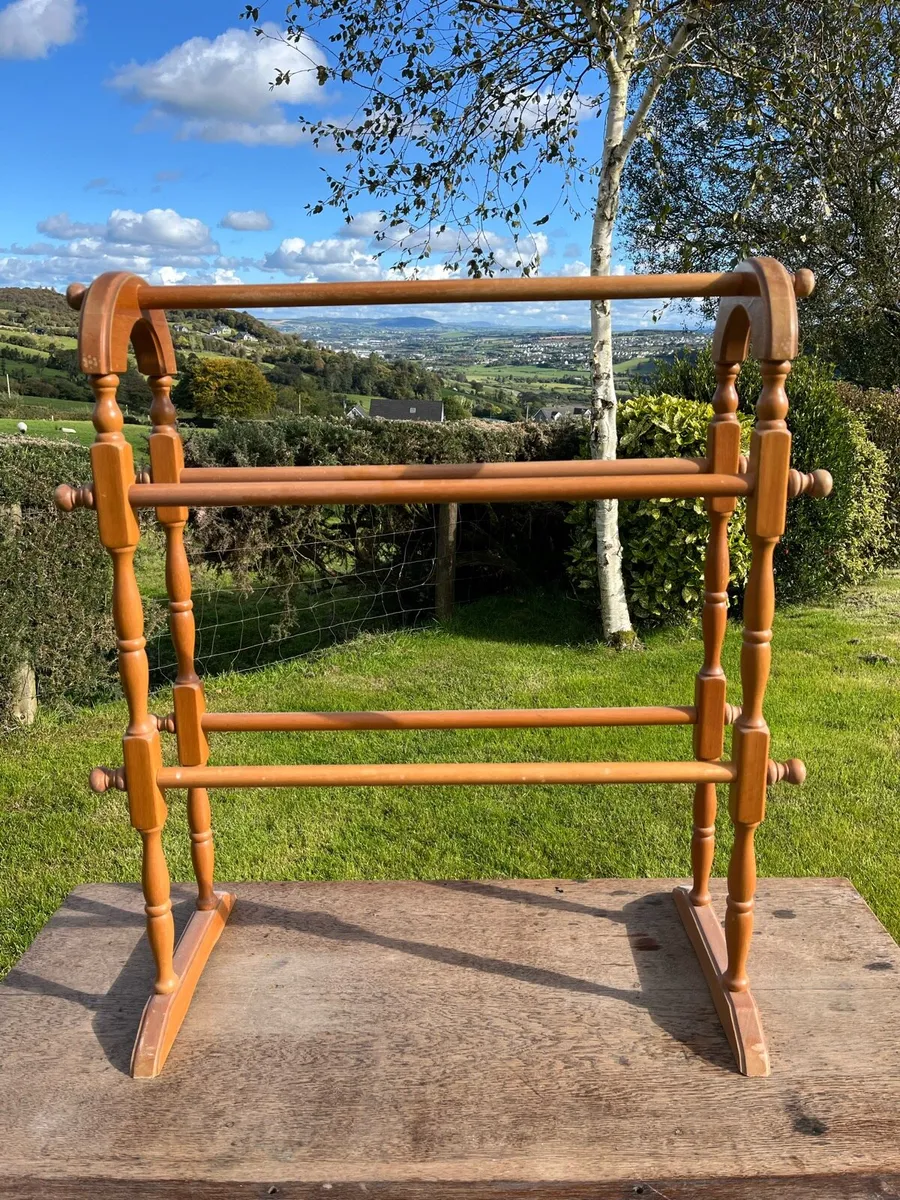 Vintage Wooden Towel Rail - Image 2