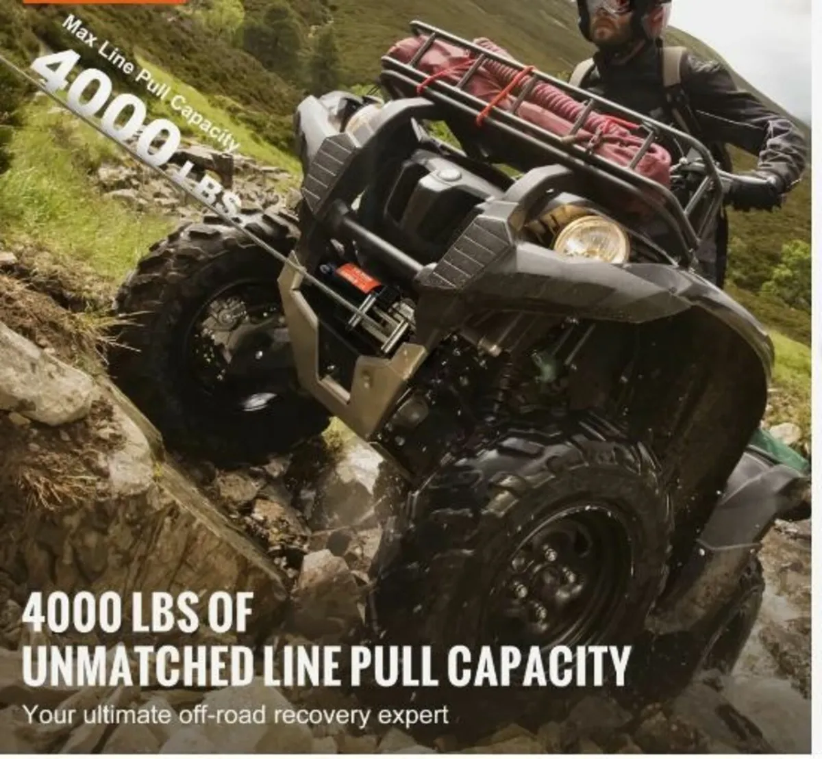 Electric Winch ATV UTV 1814.4 kg Steel - Image 2