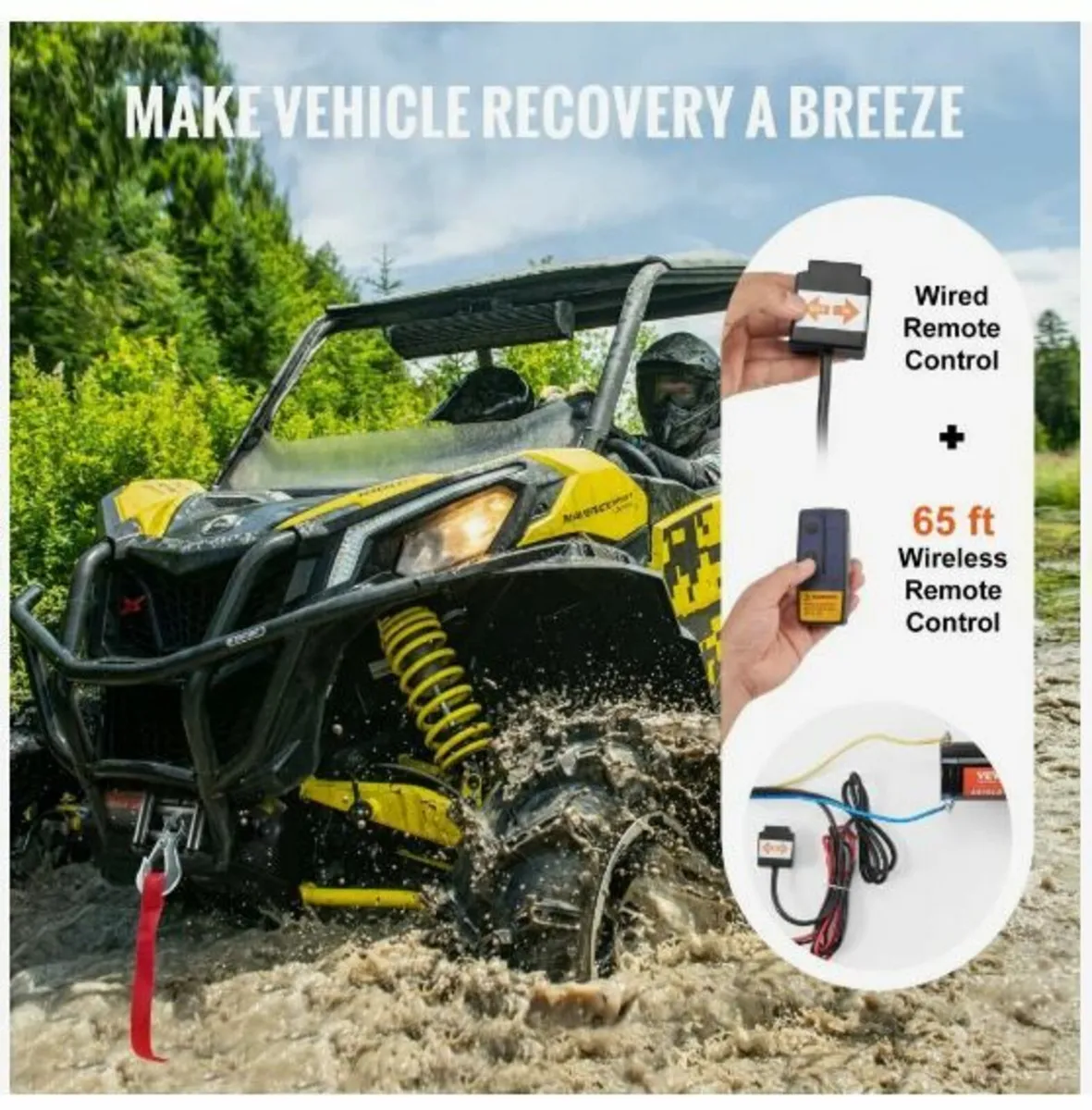 Electric Winch ATV UTV 1814.4 kg Steel - Image 4
