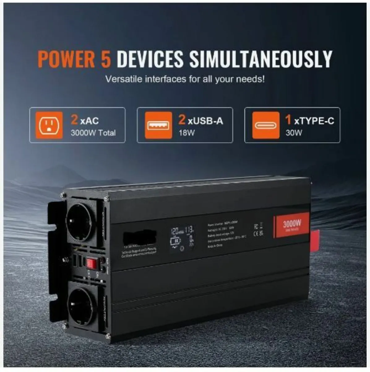Pure Sine Wave Inverter, 3000 Watt, DC 12V - Image 3