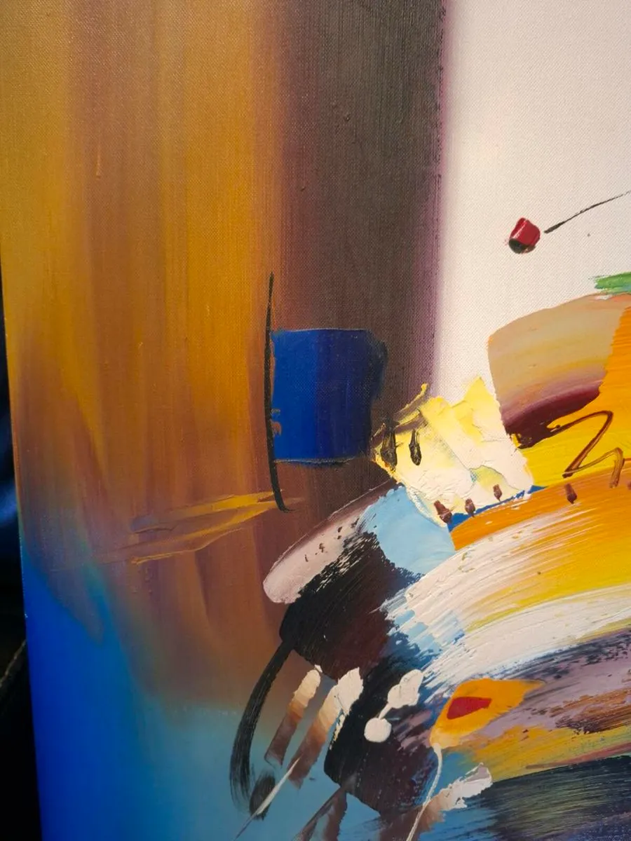 Stunning Vintage Abstract signed Painting - Image 4