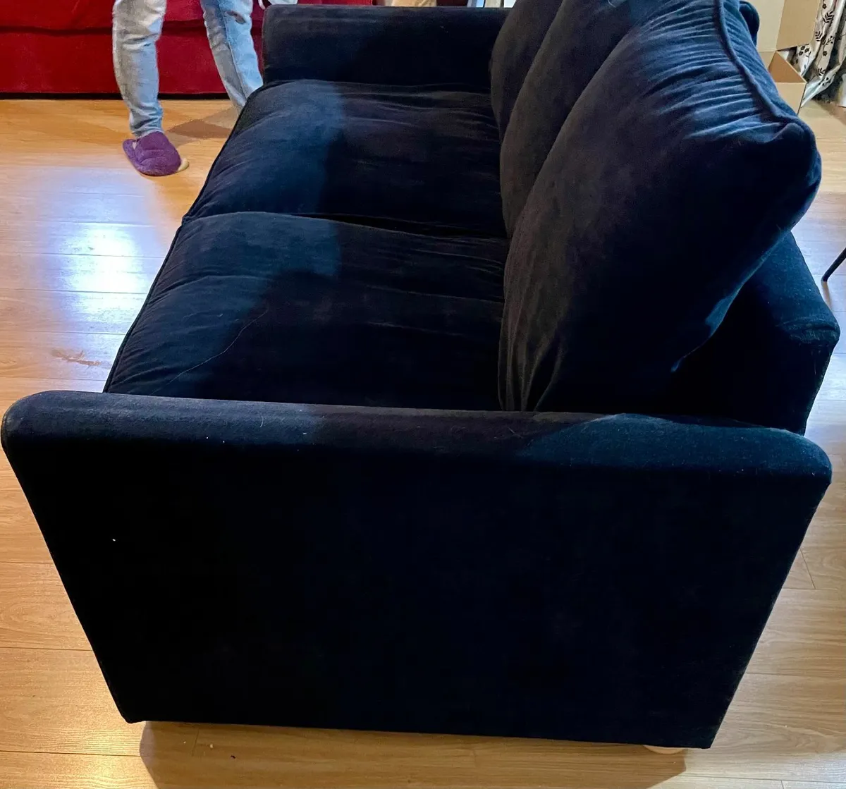 Two Sofas for Sale – Red & Dark Blue - Image 3