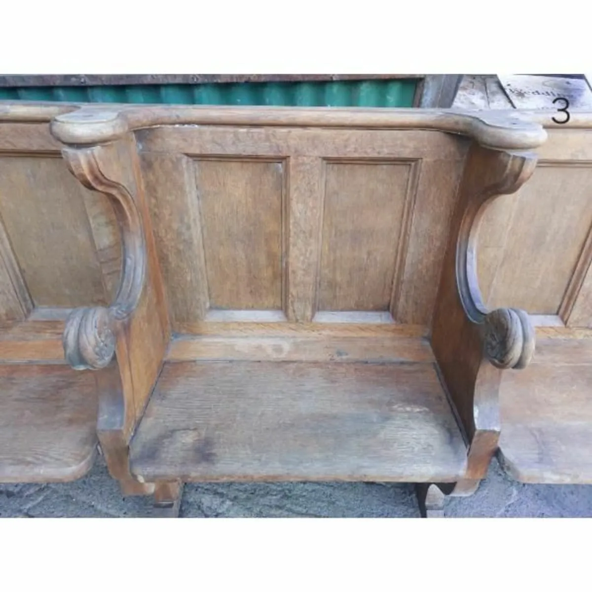 Four Seater Oak Pew – Folding Seats – 3 – KAS448 - Image 2