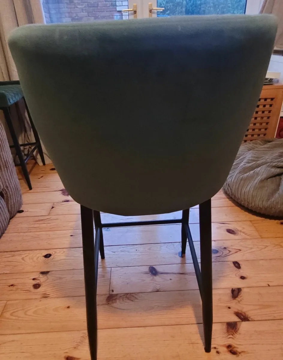 Green Velvet High Stools - Image 2