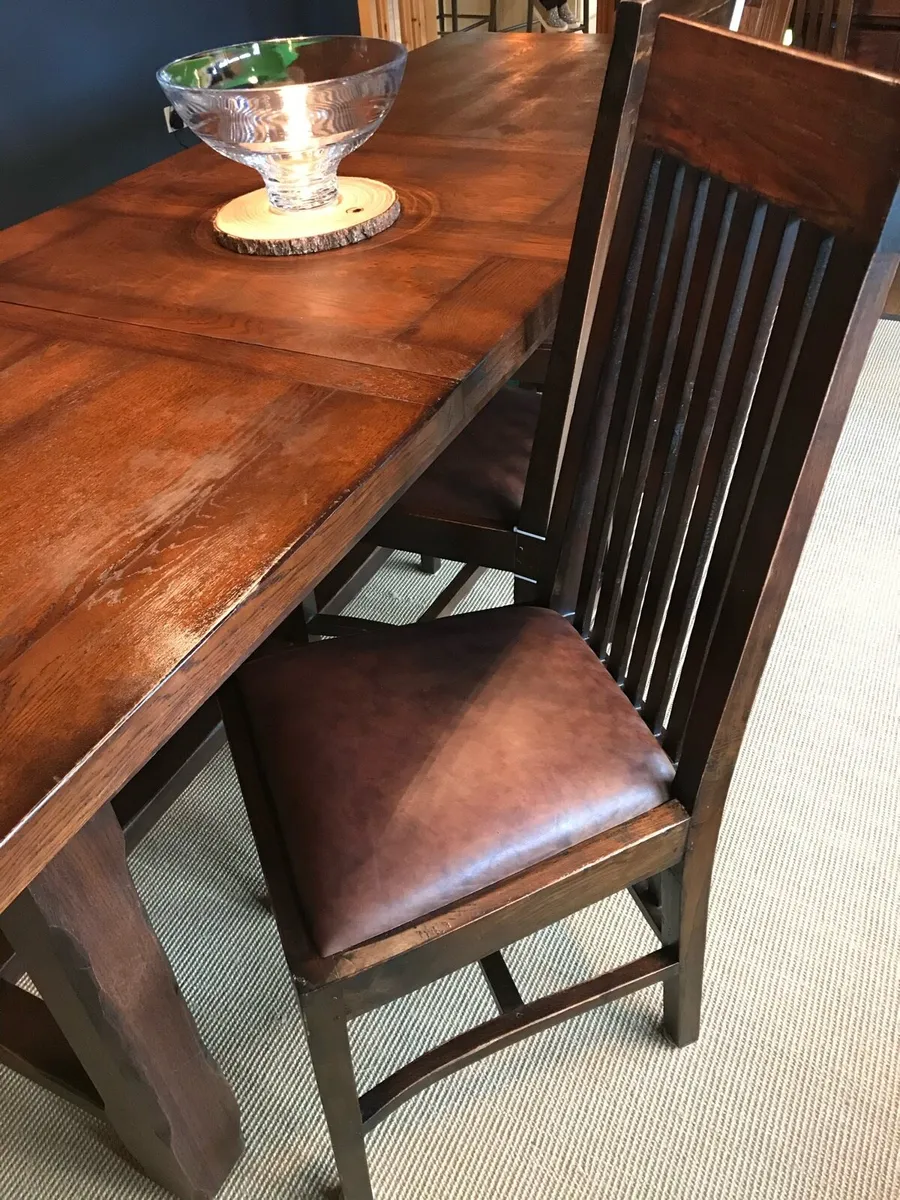 Dining Room Table & High Back Chairs - Image 1