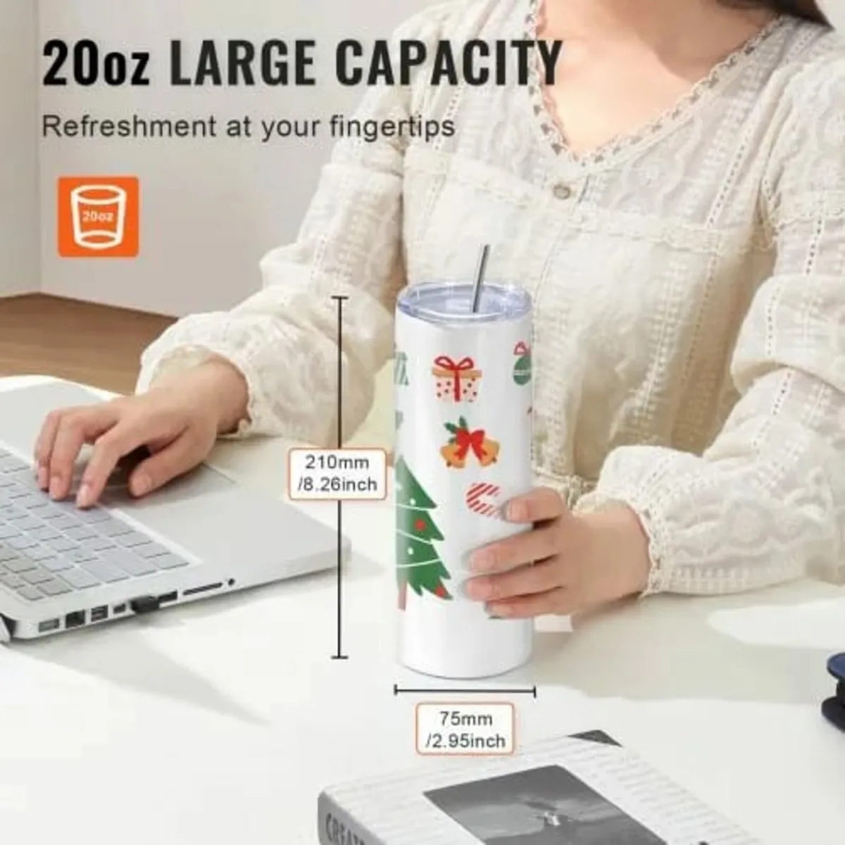 16 Pack Straight Sublimation Tumblers, 20 oz/567 g - Image 4