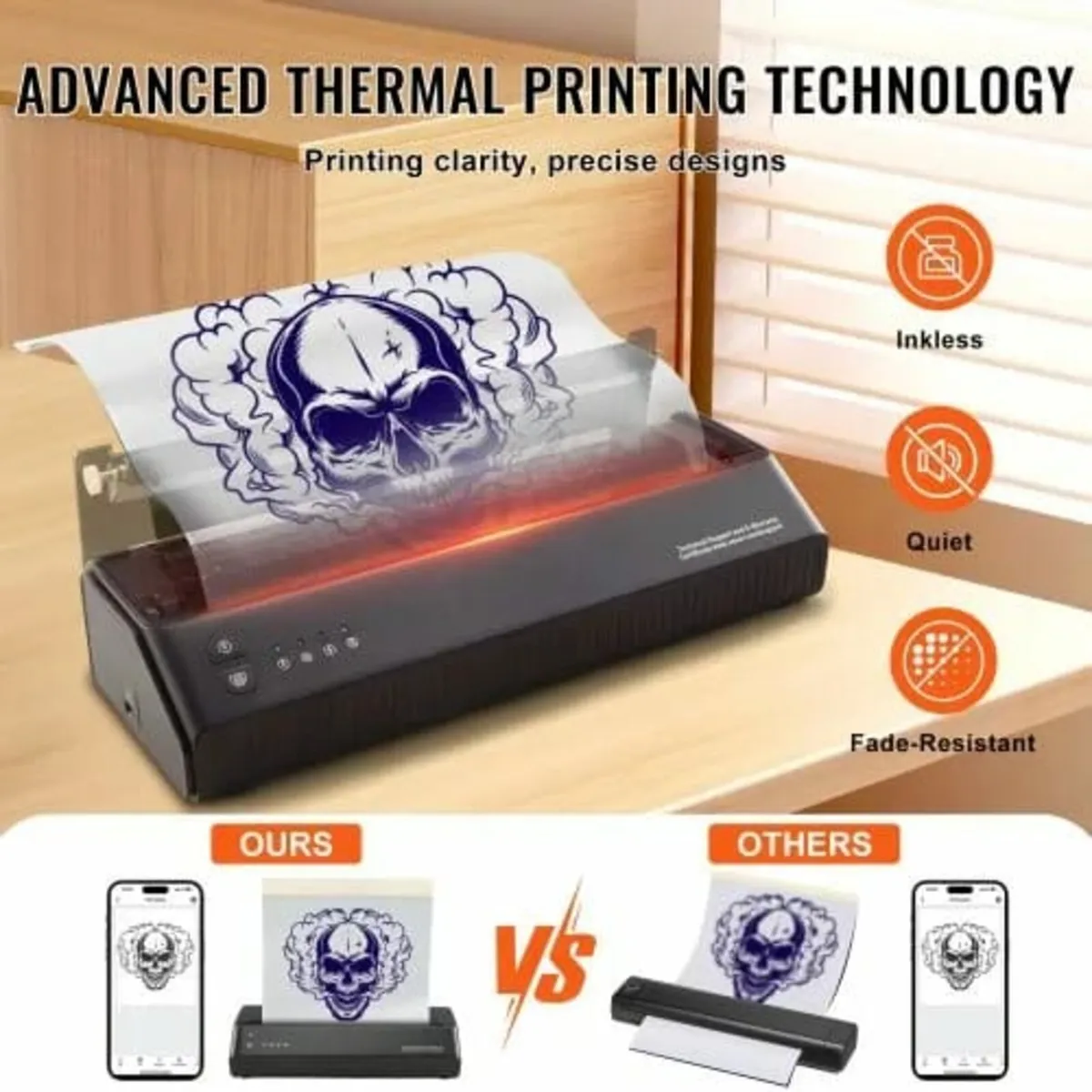 Tattoo Transfer Stencil Printer, Wireless Bluetoot - Image 2