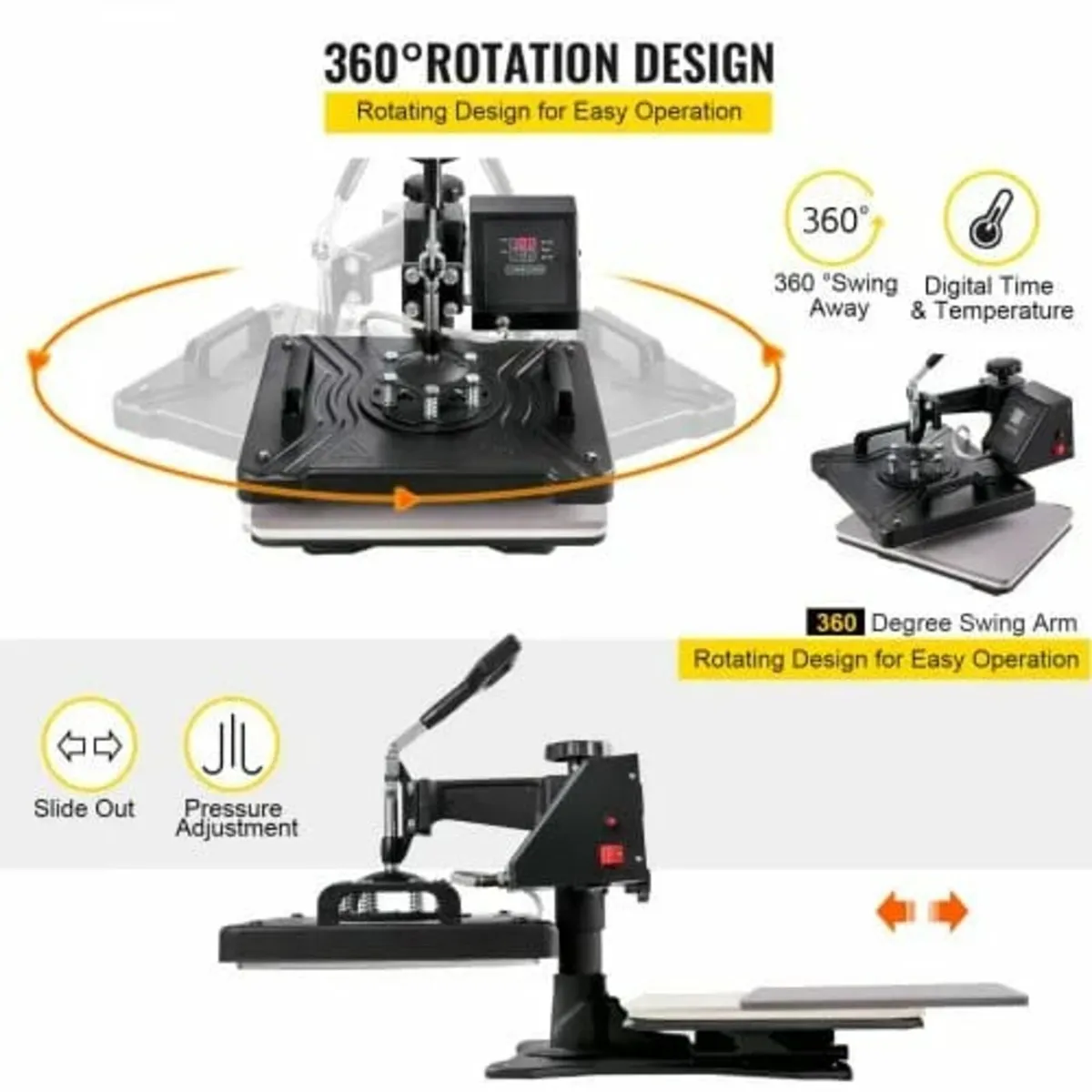 5 In 1 Heat Press 30.5 x 38.1 cm Vinyl Cutter Plot - Image 3