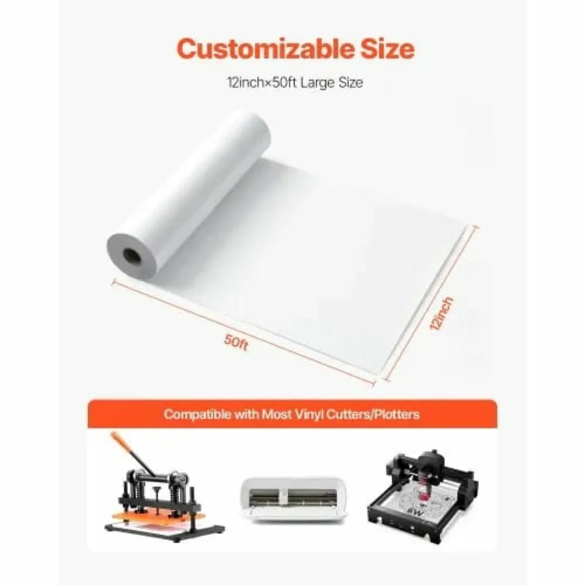 Heat Transfer Vinyl, 304.8 x 15240mm, Glossy White - Image 3