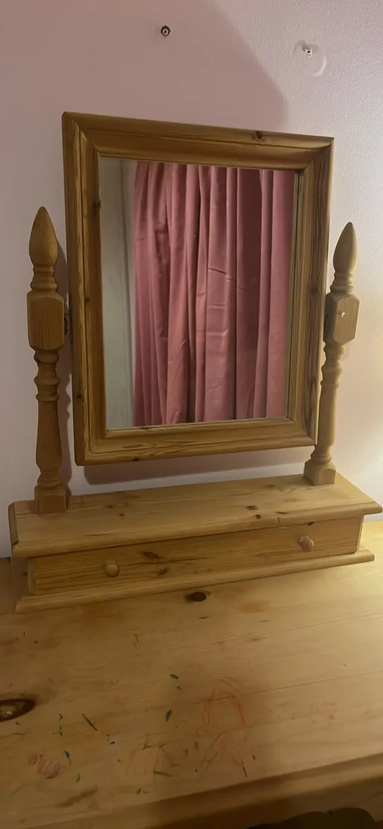 Solid wooden dresser with mirror - Image 4