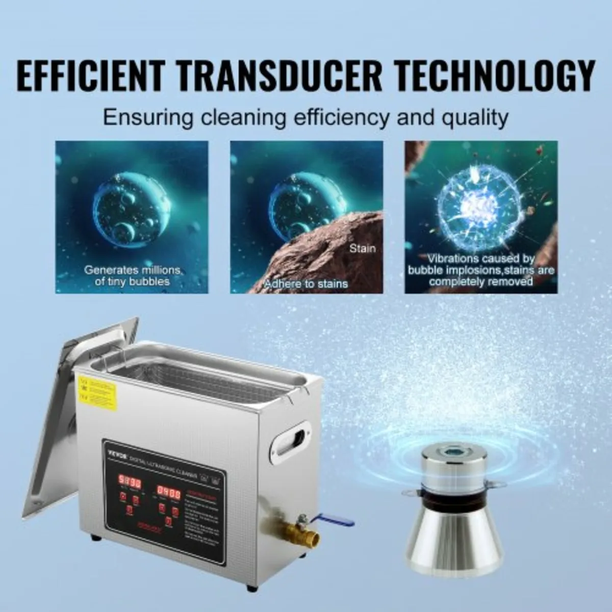 Ultrasonic Cleaner with Digital Timer & Heater, Pr - Image 3