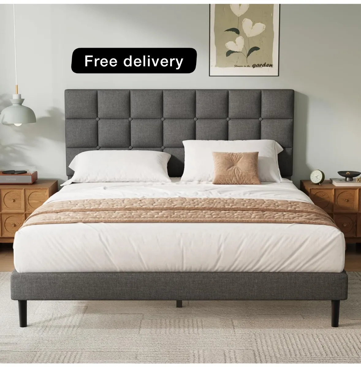 Single Bed Frame, Easy Assembly - Image 1