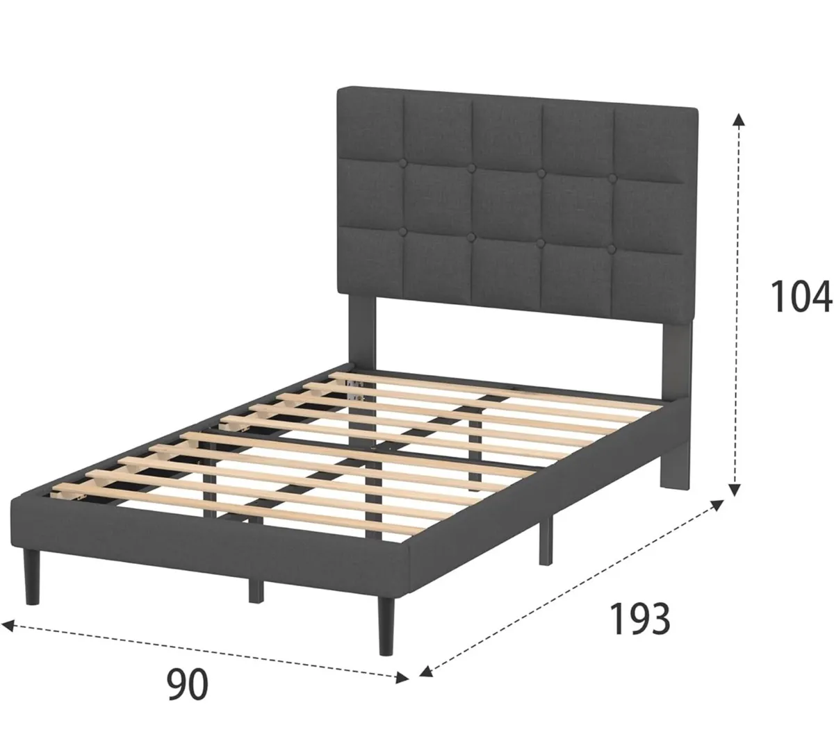Single Bed Frame, Easy Assembly - Image 1