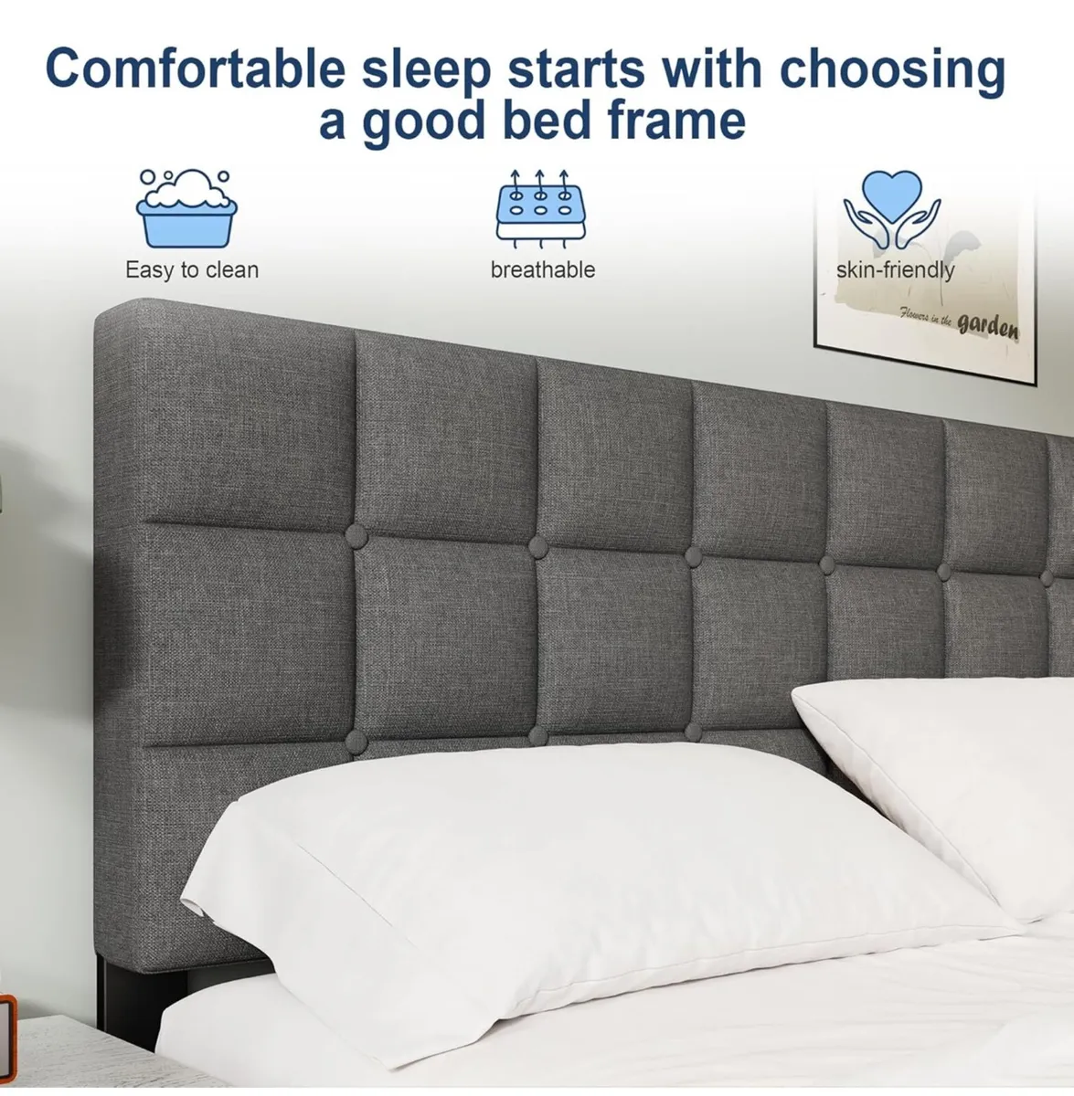 Single Bed Frame, Easy Assembly - Image 2