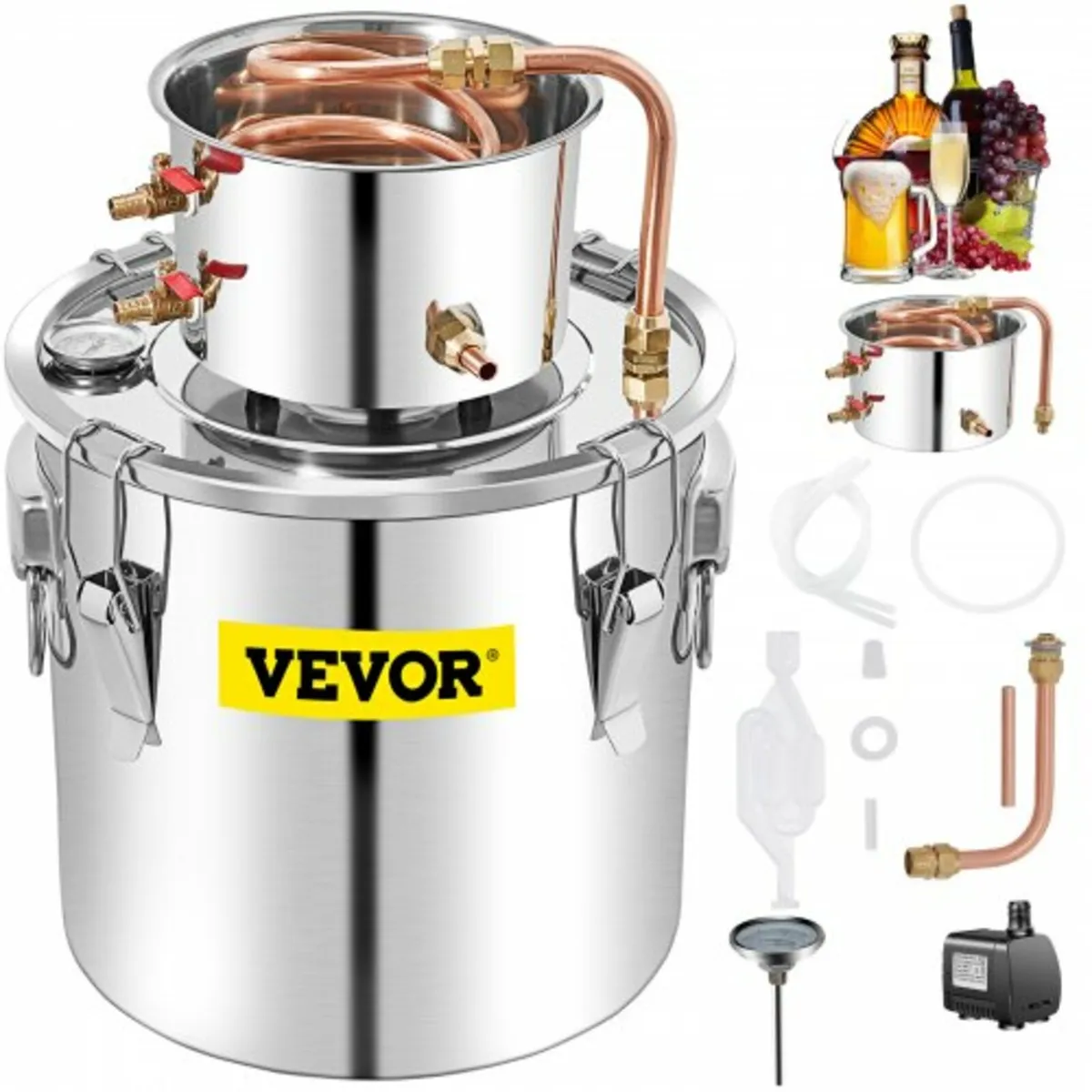 Alcohol Still, 50L Stainless Steel Water Alcohol D - Image 1