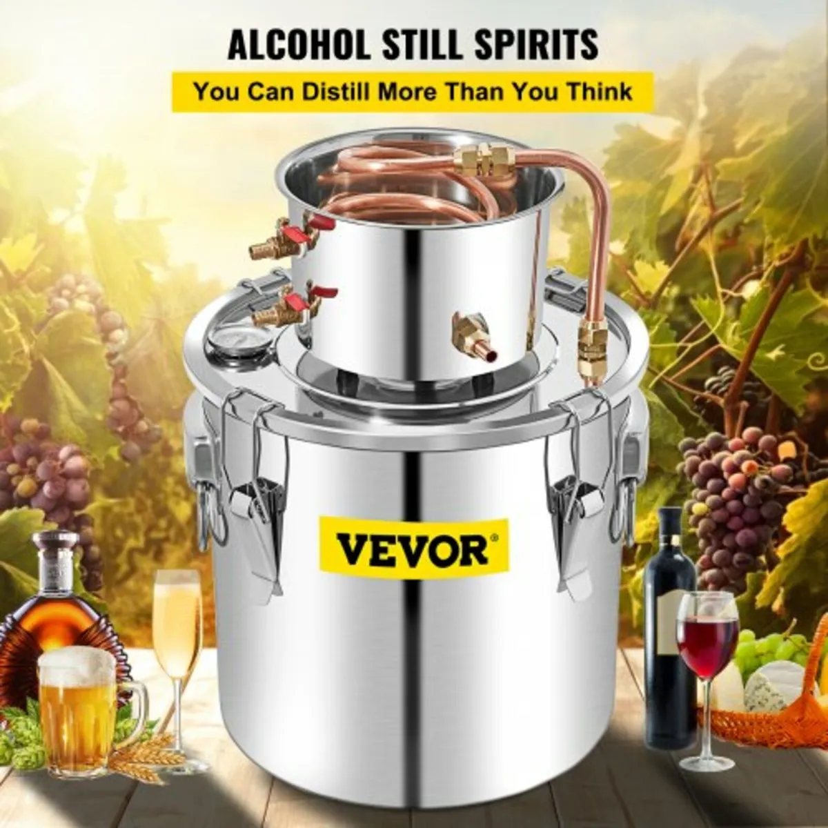 Alcohol Still, 50L Stainless Steel Water Alcohol D - Image 3