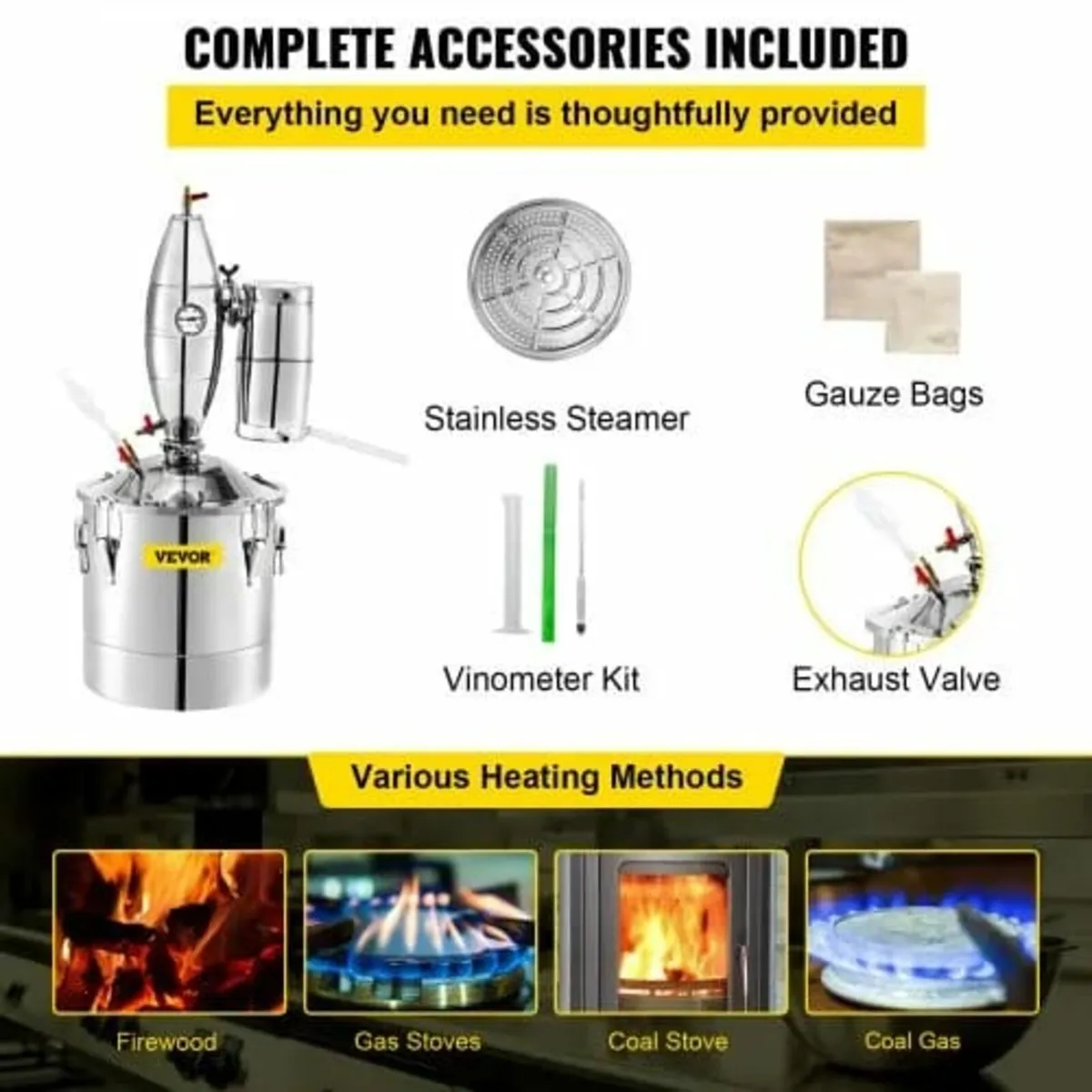 Alcohol Distiller 70L /18.5 Gal Alcohol Still Whis - Image 4