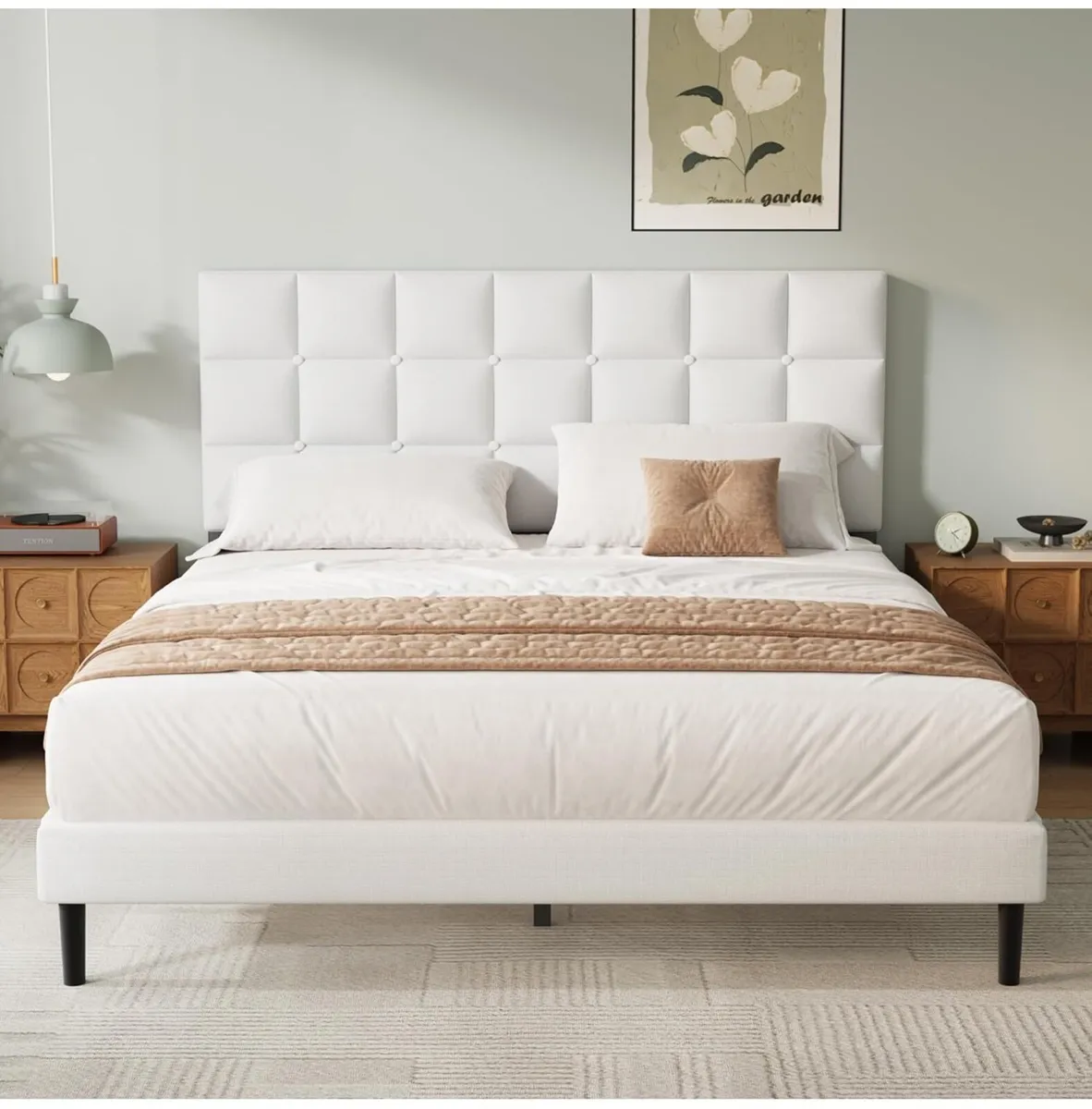 Single Bed Frame, Easy Assembly, Sturdy Wooden Sla - Image 4