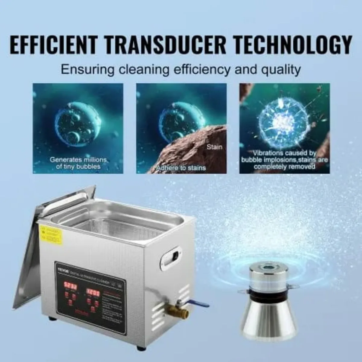 Ultrasonic Cleaner with Digital Timer & Heater, Pr - Image 4