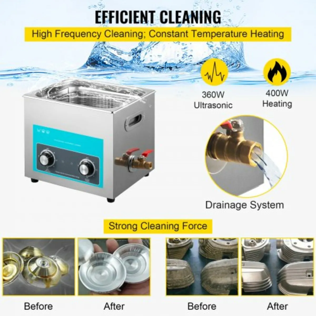 15L Ultrasonic Cleaner Jewelry Cleaner with Heater - Image 4
