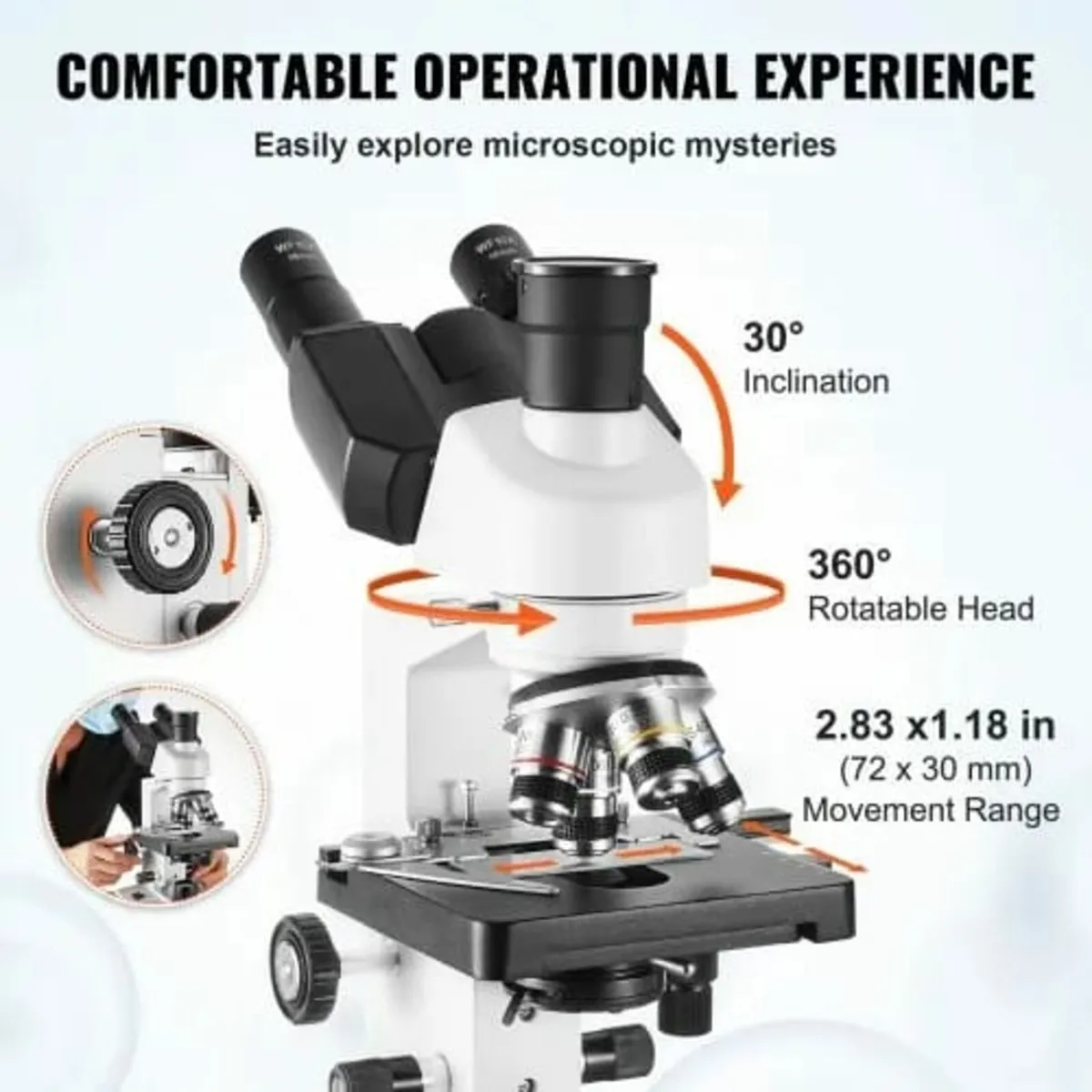 Compound Trinocular Microscope 40X-2500 Magnificat - Image 3