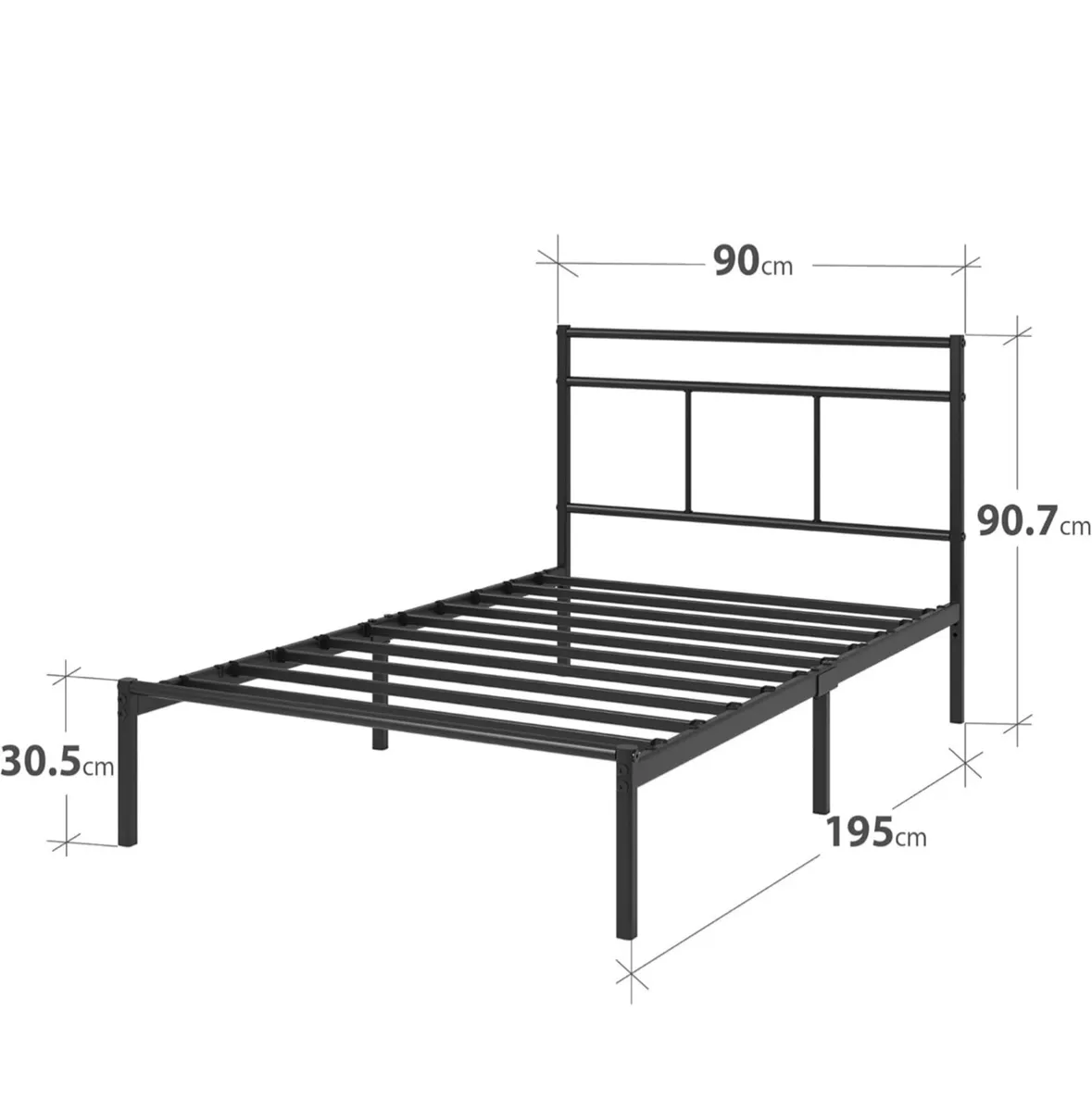 Single Bed Frame – Bed 190x90 cm – 30cm - Image 3