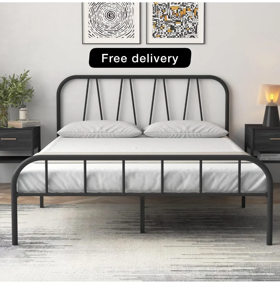 Single Bed Frame, Solid Metal Bed Frame - Image 1