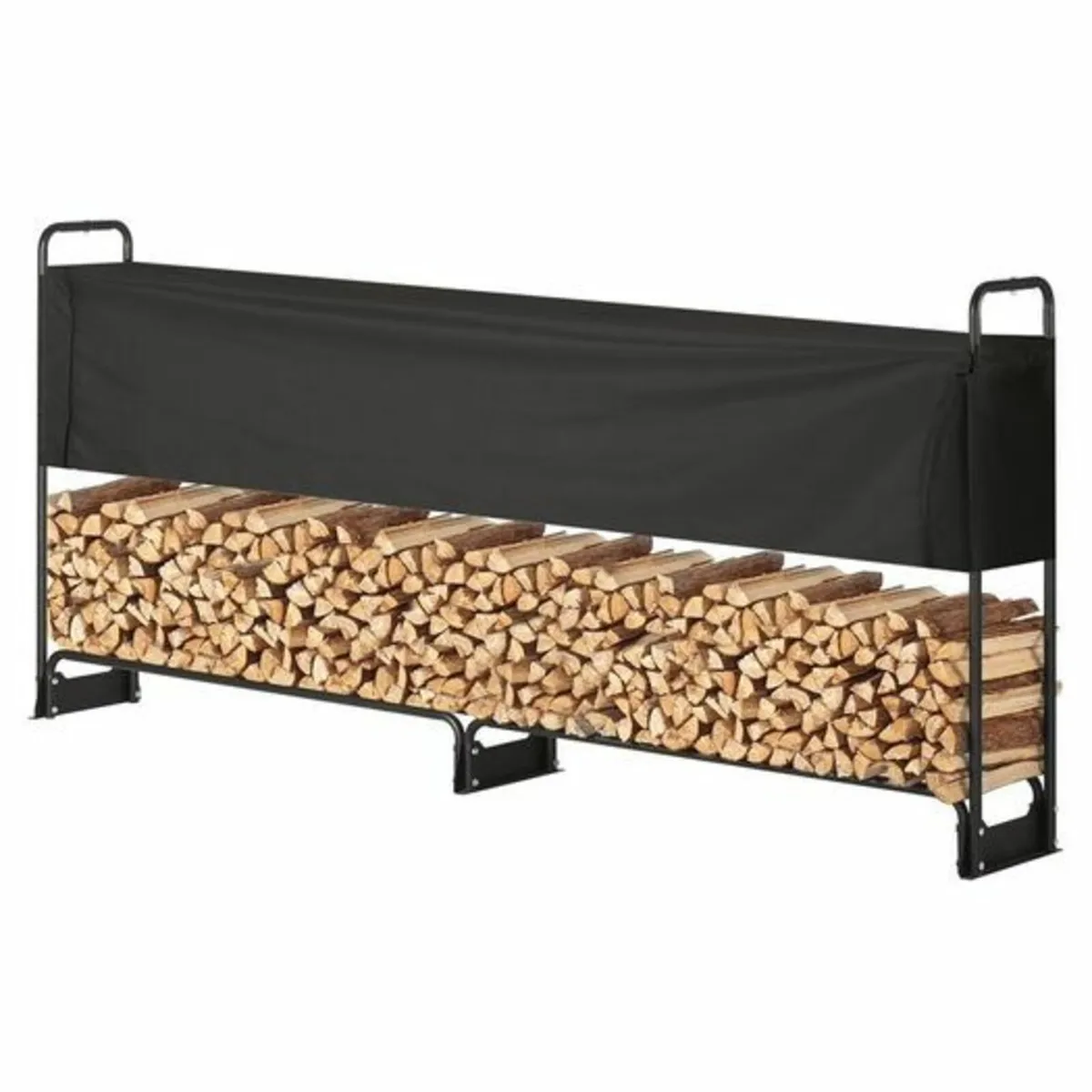8.5FT Outdoor Firewood Rack with Cover, 102x14.2x4 - Image 3
