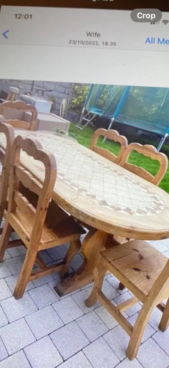 Antique Pine dining table - Image 2