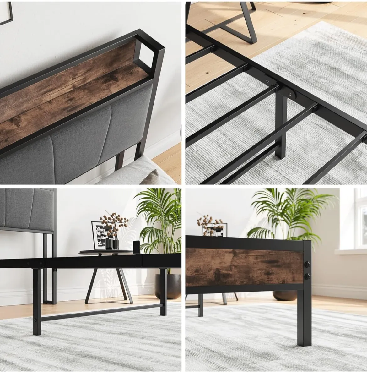 3ft Single Bed Frame with Storage Headboard - Image 2