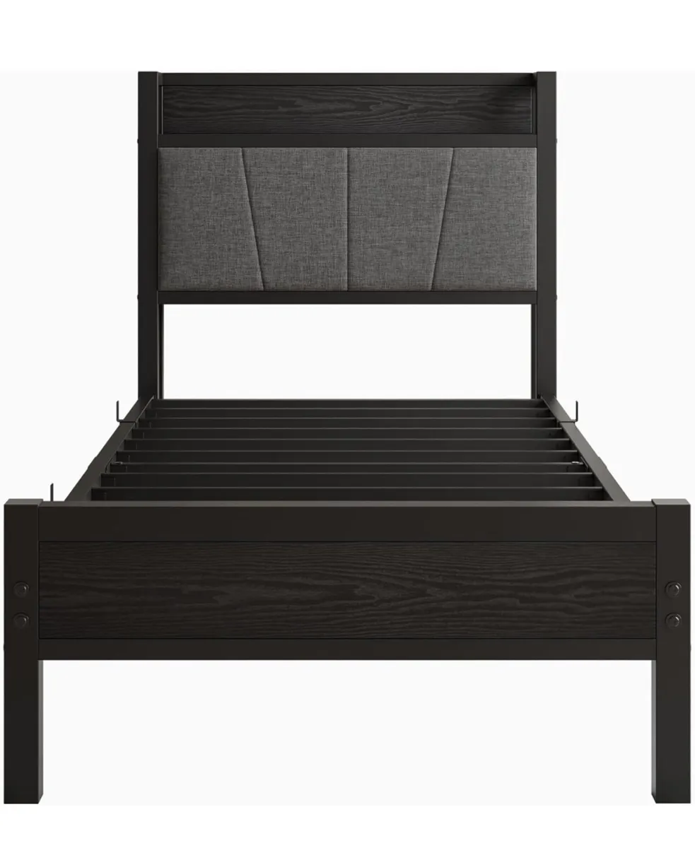 3ft Single Bed Frame with Storage Headboard - Image 2