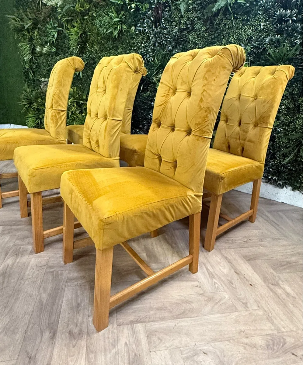 6 Velvet dining chairs - Image 3
