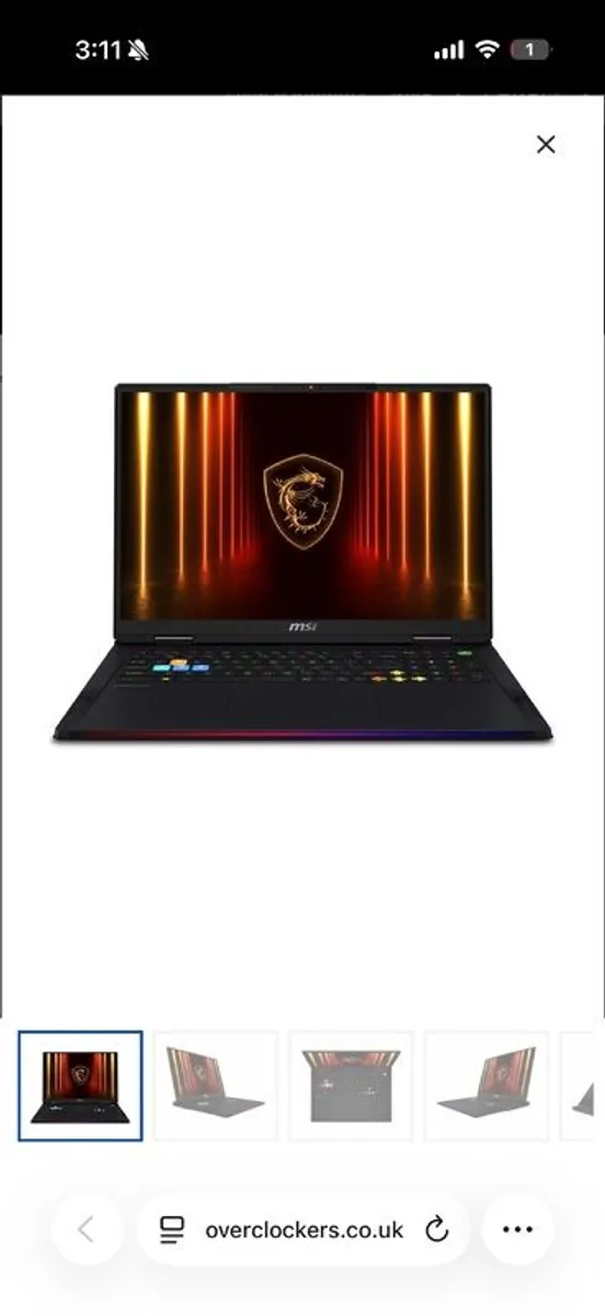 Msi Raider 18 Hx Nvidia Rtx 5080 64gb 18 Uhd+ Miniled 120hz Intel Ultra 9 285hx Gaming Laptop - Image 1