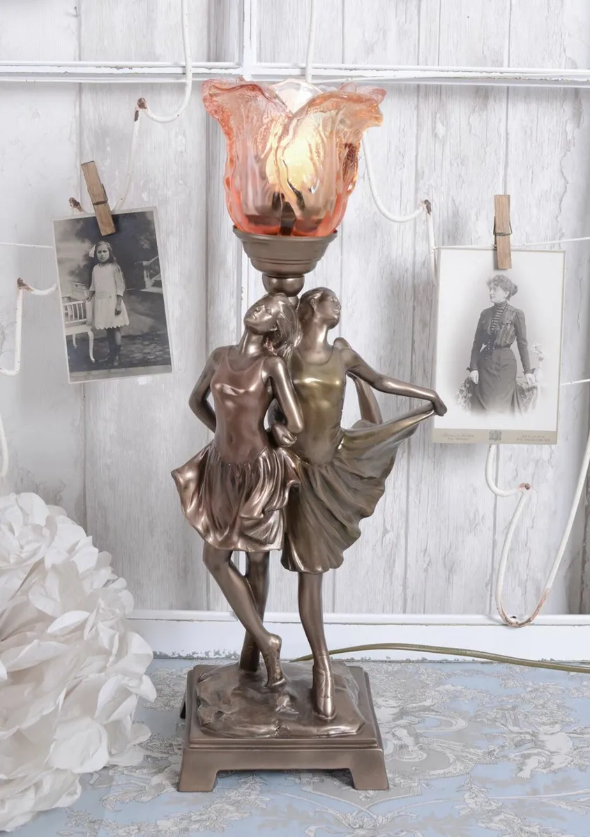Dancer Table Lamp 1920s Glass Shade Table Lamp Vin - Image 1