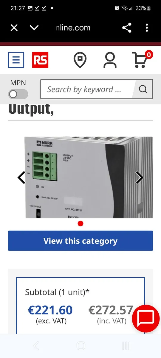 Murrelektronik 85137 Eco-Rail-2 DIN PSU 24V DC 20A - Image 2