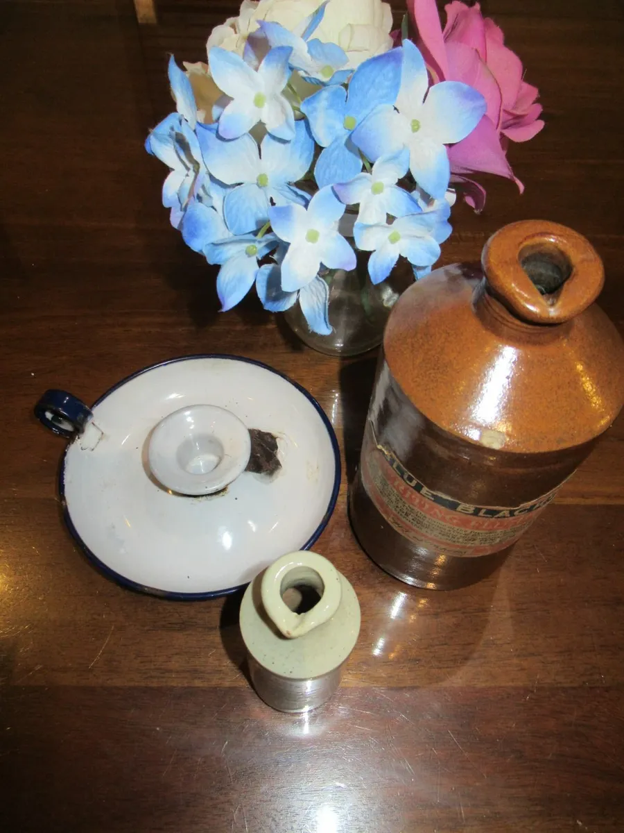 antique vintage writing candle cottage ink jar RAR - Image 4