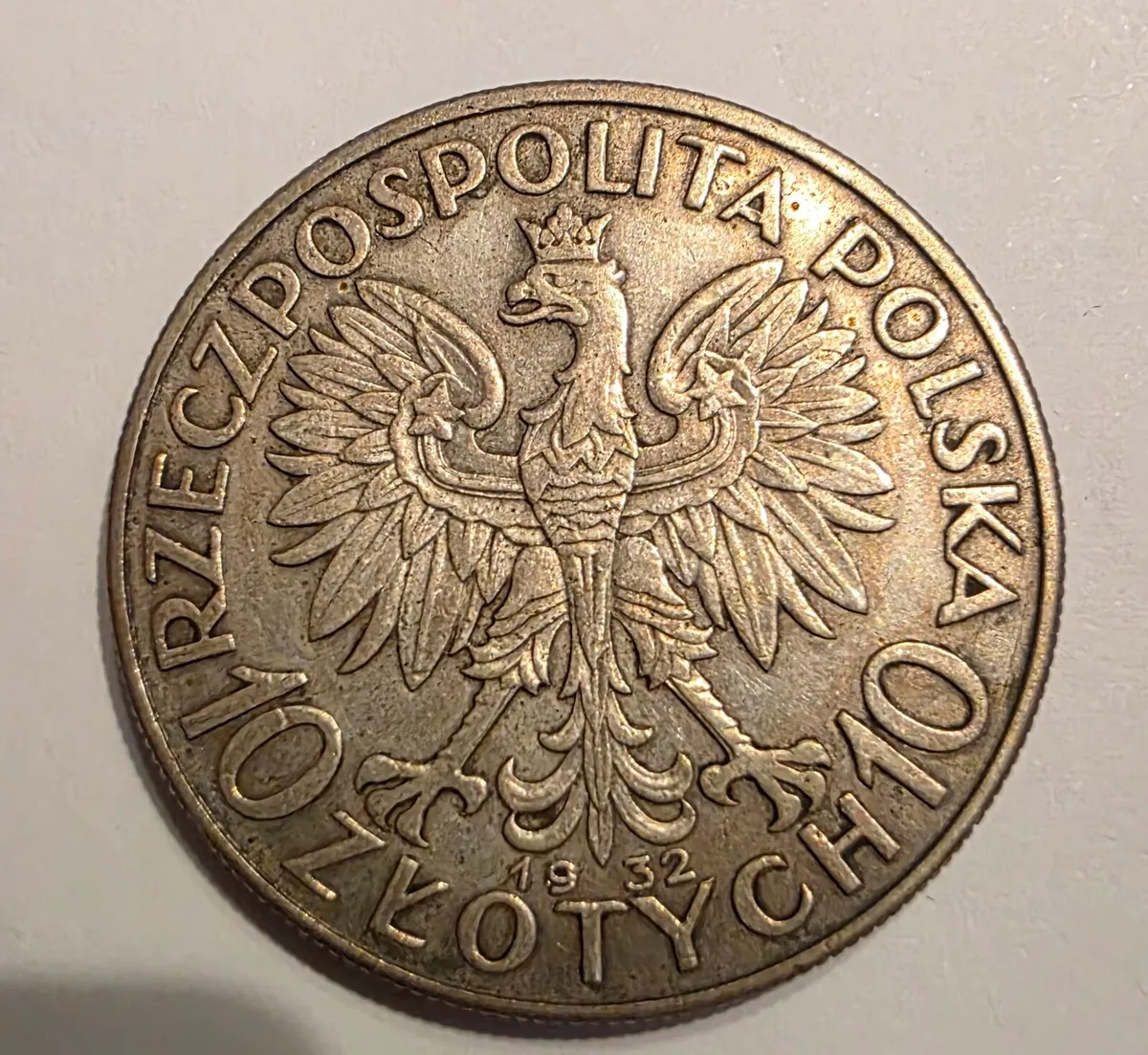 1932 poland 10 zlotych coin - Image 2