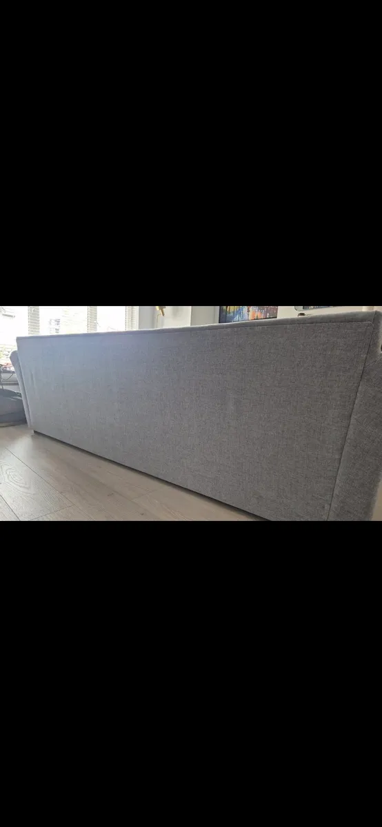 Grey/blue sofa set - Image 4