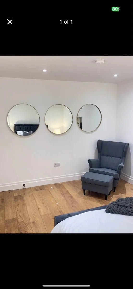 3 Gold Mirrors For Sale