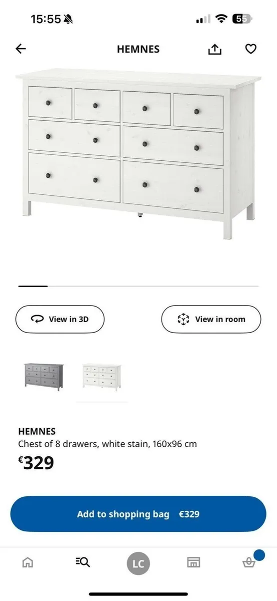Hemnes Ikea unit For Sale- 12 drawers - Image 2