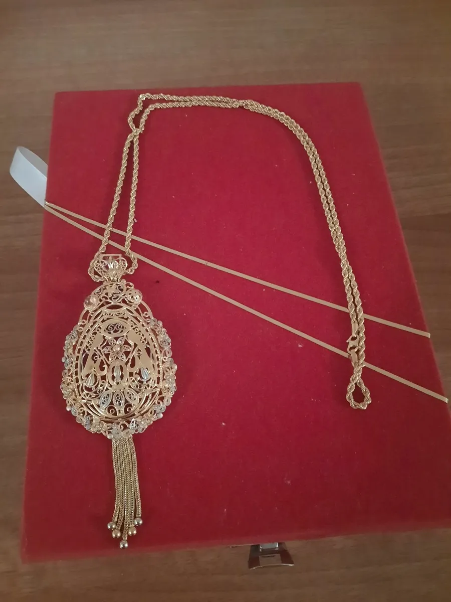 Gold pendant nicklace 21 carat weigh 34 grammes , - Image 3