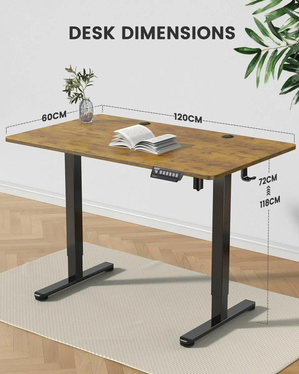 Electric Standing Desk Height Adjustable 120 x 60c - Image 3